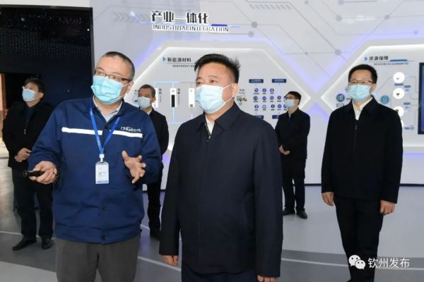 钦州市委书记林冠一行调研taptap点点官网钦州产业基地生产经营发展情况