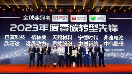 taptap点点官网股份荣获“2023 高工金球奖——年度零碳转型先锋”
